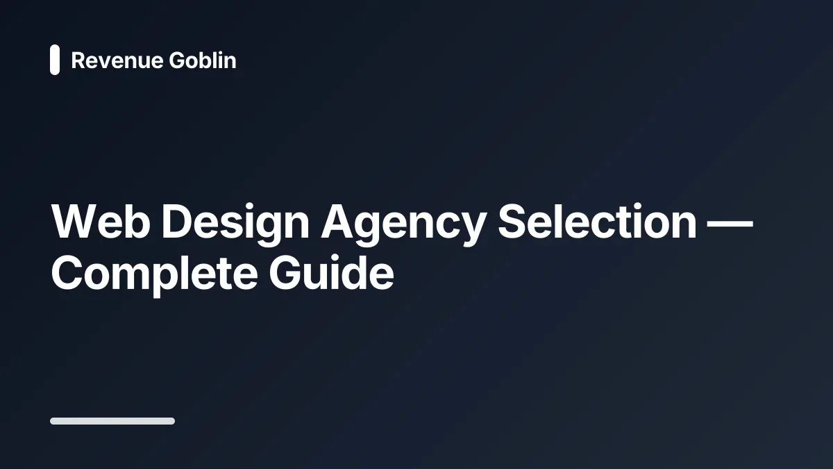 web design agency selection