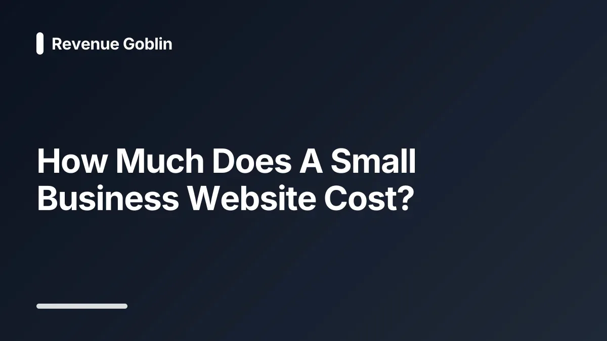 how much does a small business website cost