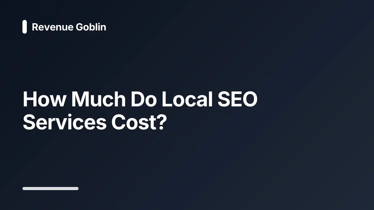 how much do local seo services cost